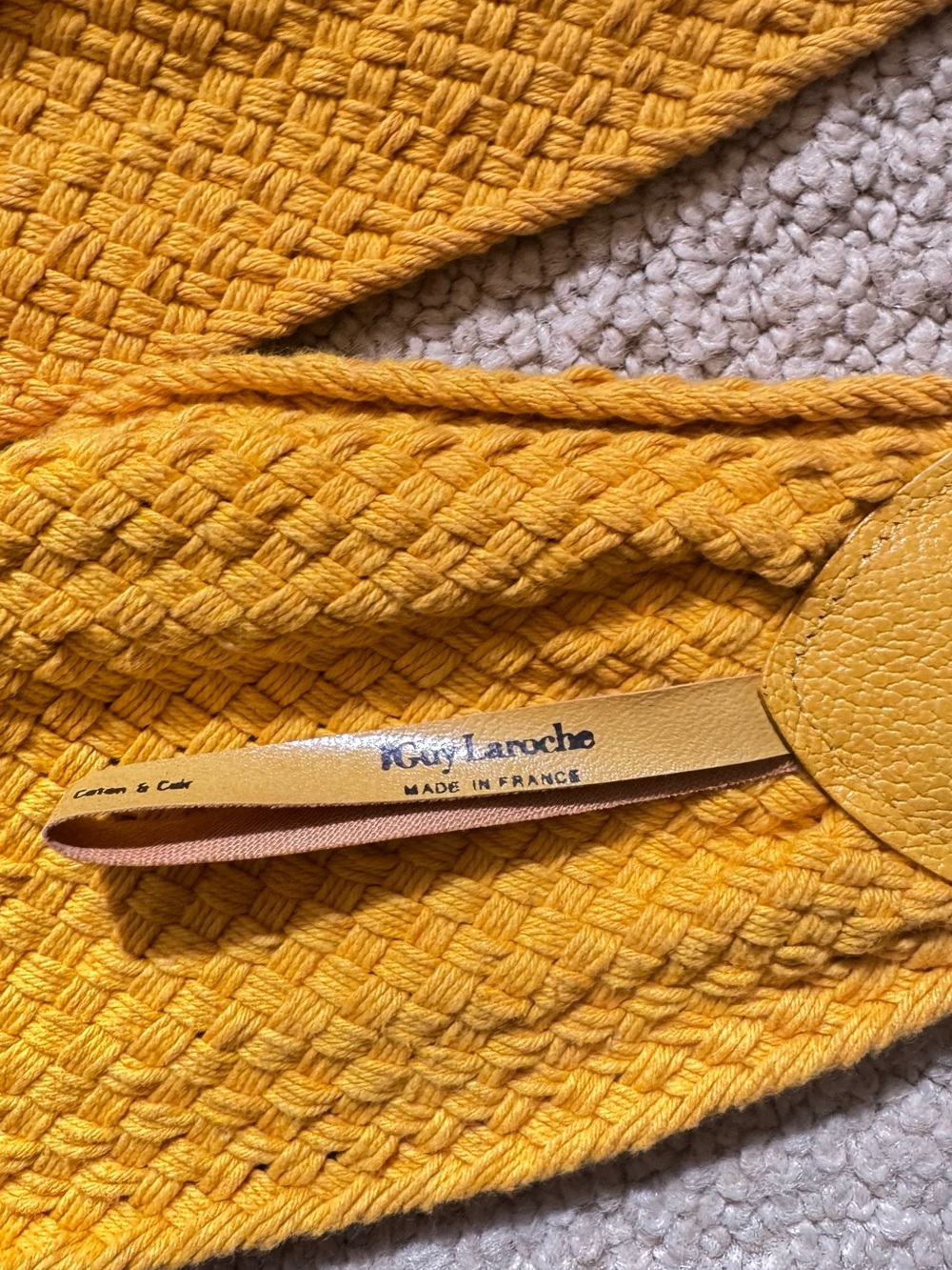 Vintage Guy Laroche Women’s Yellow Woven Belt